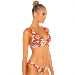 EBERJEY Vivian Bikini Top  (just top) in Spicy Orange Size Small (NWOT)